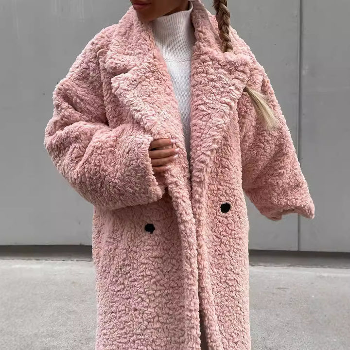 Damer Mysig Teddyjacka i elegant Oversize-design Mirla-Eva Jonsson