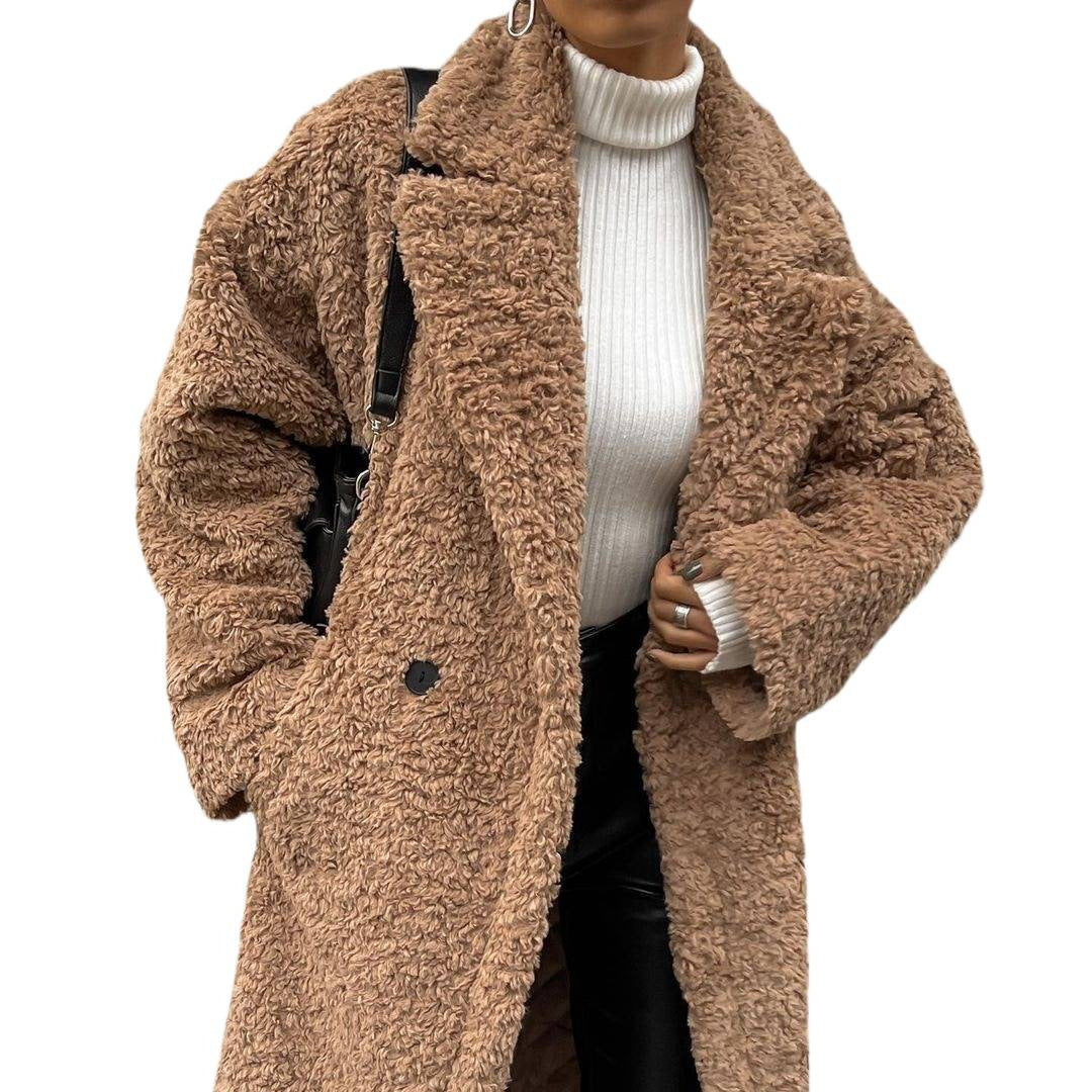 Damer Mysig Teddyjacka i elegant Oversize-design Mirla-Eva Jonsson