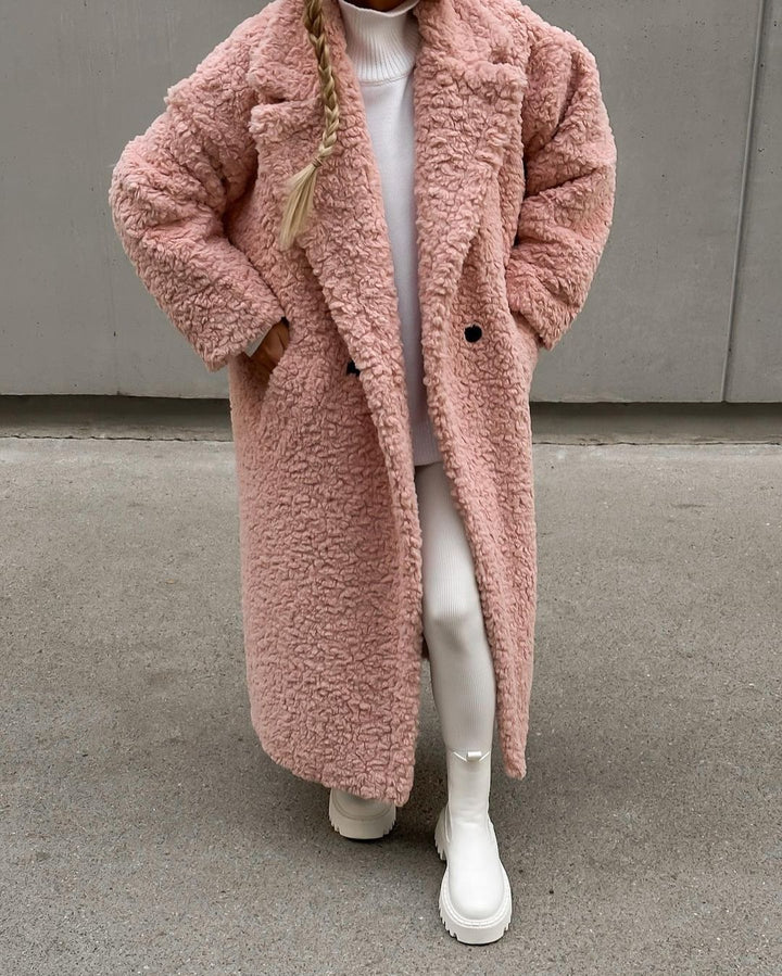 Damer Mysig Teddyjacka i elegant Oversize-design Mirla-Eva Jonsson