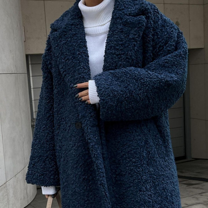 Damer Mysig Teddyjacka i elegant Oversize-design Mirla-Eva Jonsson