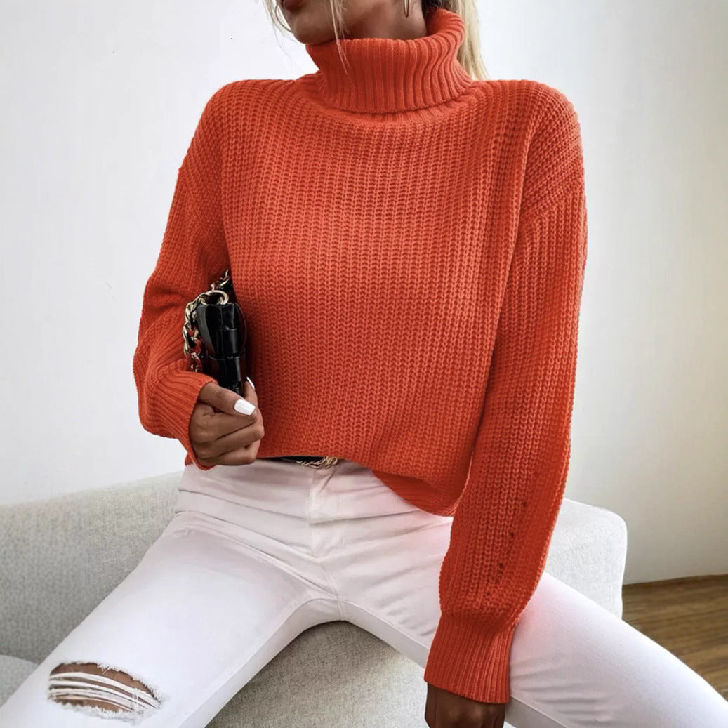 Damer Mysig chunky tröja med rullkrage och strukturerad stickning Eva Jonsson-Eva Jonsson