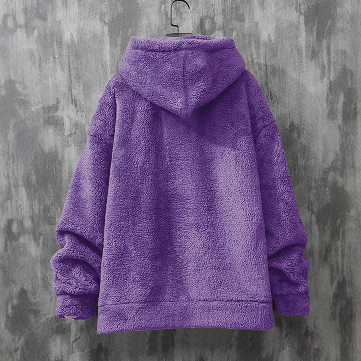 Damer Mysig fleece-tröja med huva och praktiska fickor Eva Jonsson-Eva Jonsson