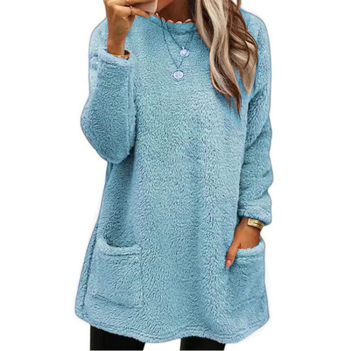 Damer Mysig fleece-tröja med lös passform och praktiska fickor Mirla-Eva Jonsson