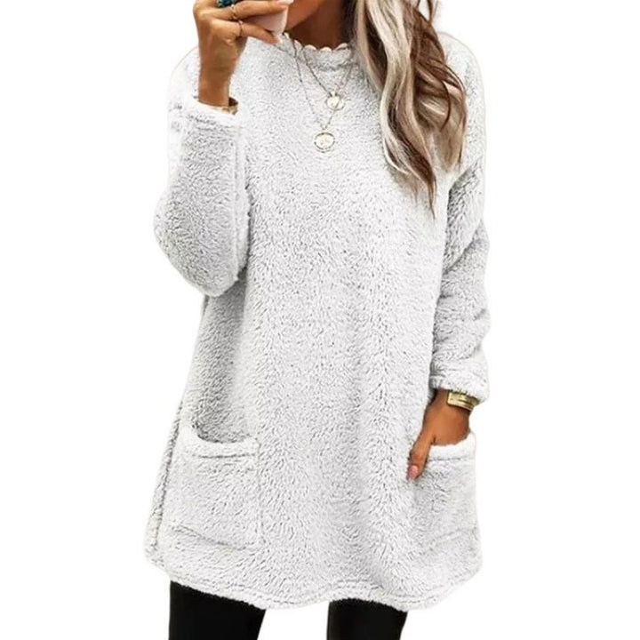 Damer Mysig fleece-tröja med lös passform och praktiska fickor Mirla-Eva Jonsson