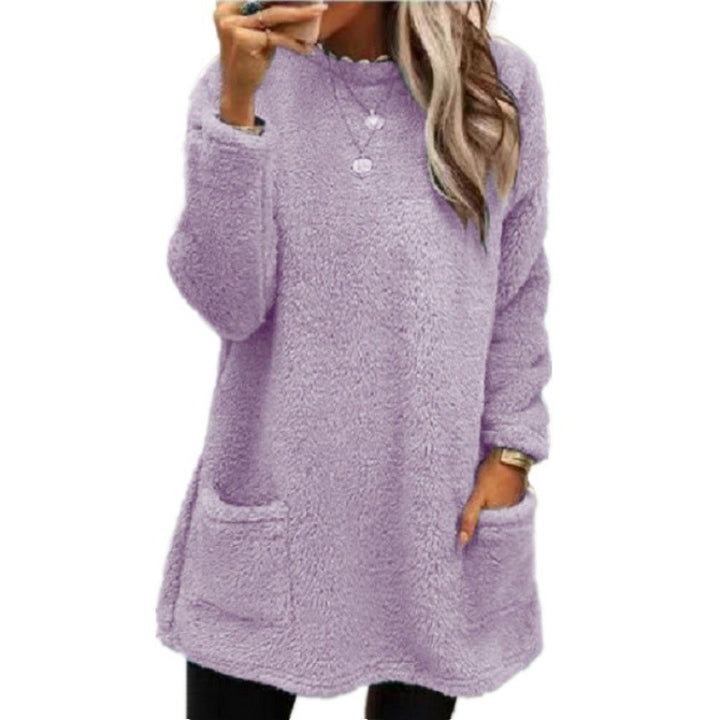 Damer Mysig fleece-tröja med lös passform och praktiska fickor Mirla-Eva Jonsson
