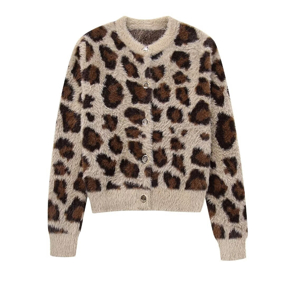 Damer Mysiga Leopardsweater Mirla-Eva Jonsson