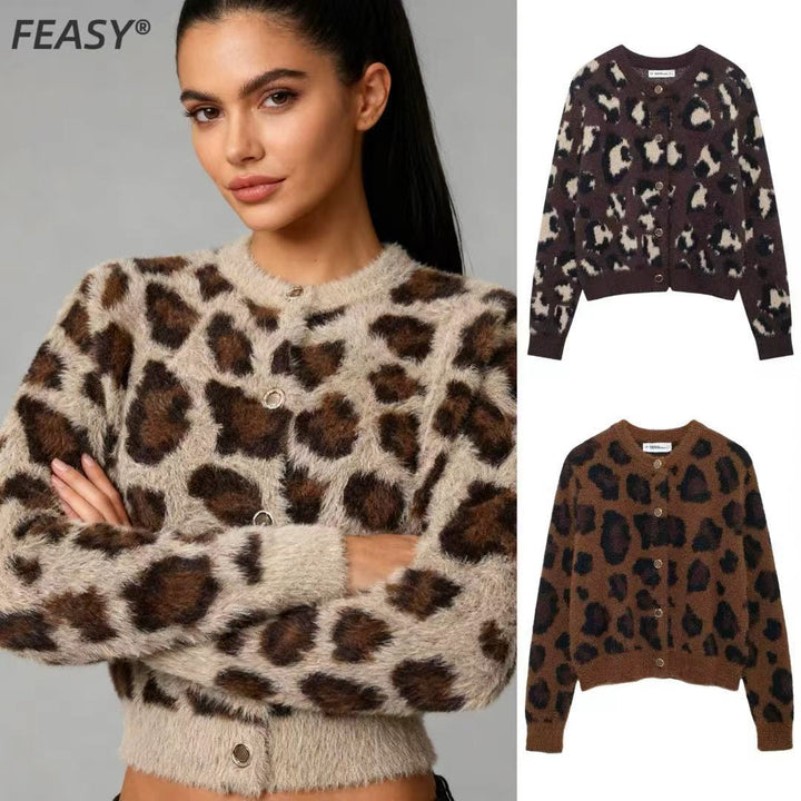 Damer Mysiga Leopardsweater Mirla-Eva Jonsson