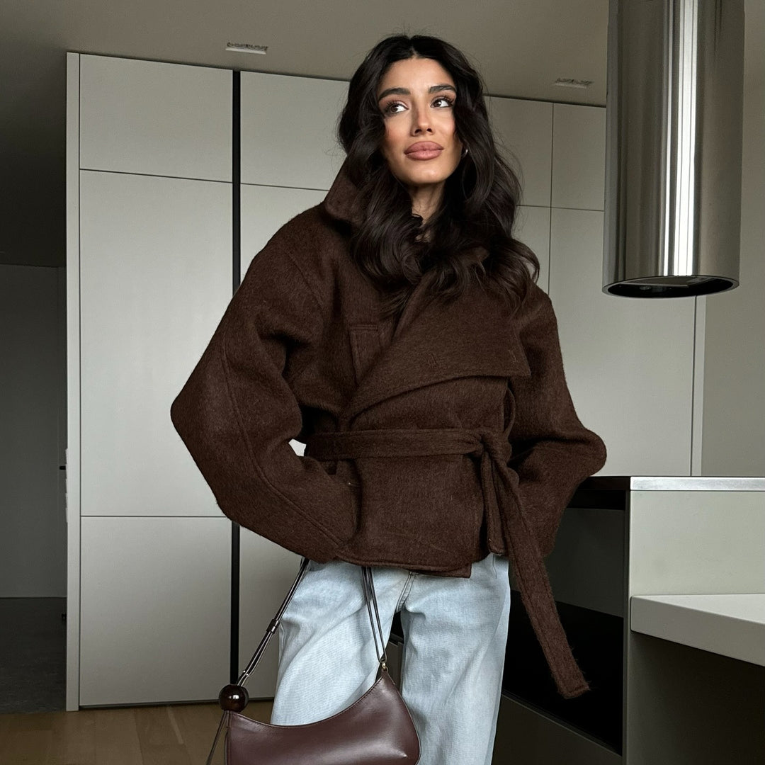Damer Mysigt Crop-Pullover-set i mjukt material med dragkedja-stängd krage Mirla-Eva Jonsson
