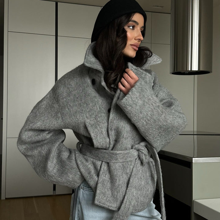 Damer Mysigt Crop-Pullover-set i mjukt material med dragkedja-stängd krage Mirla-Eva Jonsson