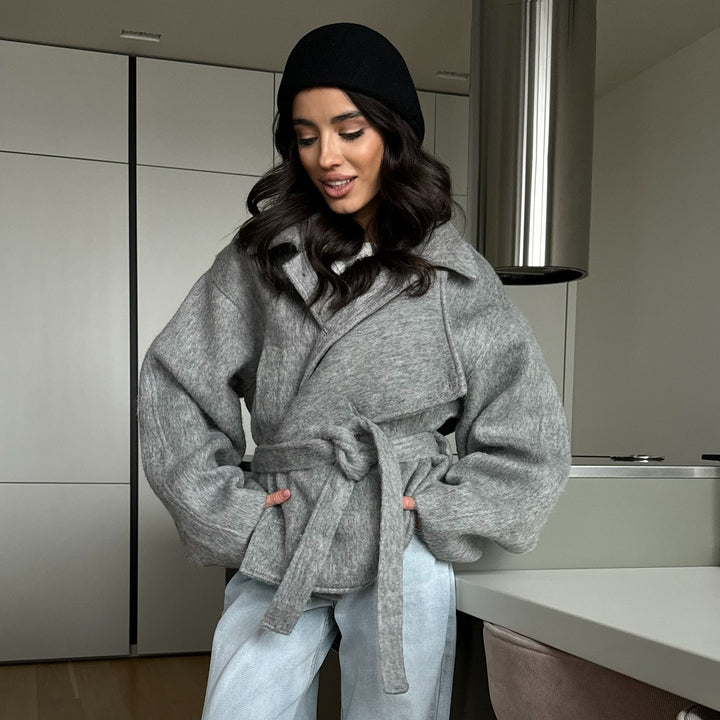 Damer Mysigt Crop-Pullover-set i mjukt material med dragkedja-stängd krage Mirla-Eva Jonsson