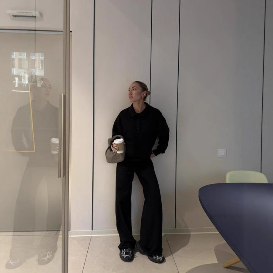 Damer Mysigt Hoodie-set med elastiska byxor och praktiska fickor Mirla-Eva Jonsson