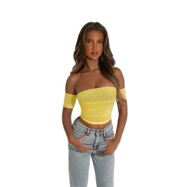 Damer Off-Shoulder Blus av elastiskt material med figursydd snitt Mirla-Eva Jonsson