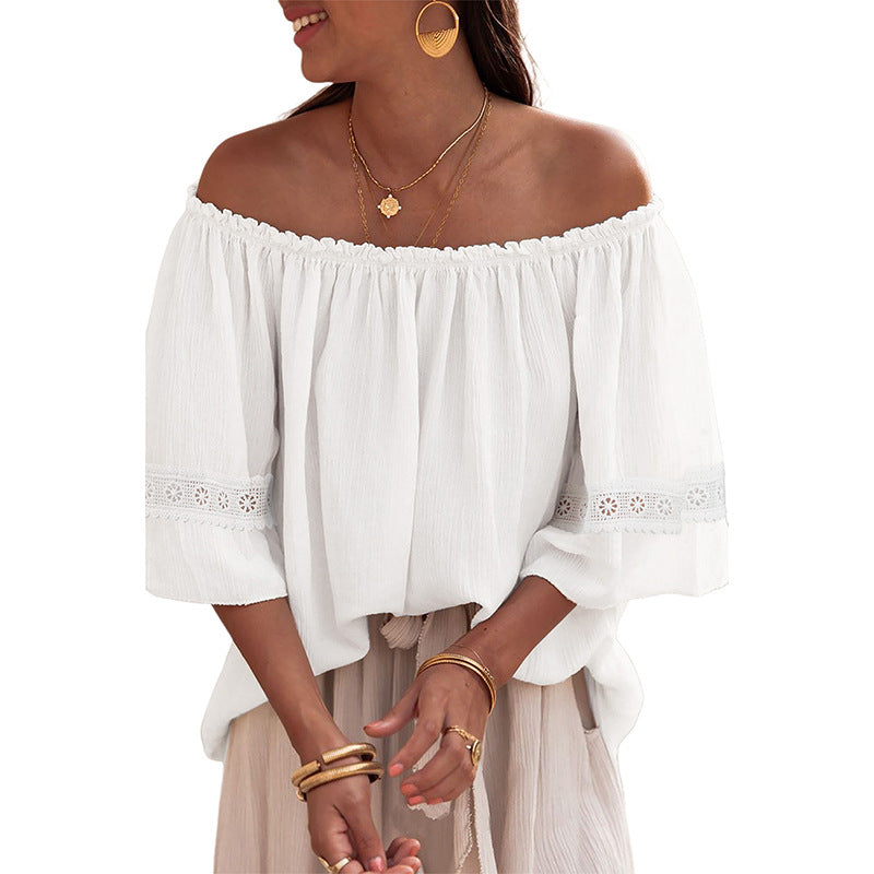 Damer Off-Shoulder Blus med Broderade Detaljer Mirla-Eva Jonsson