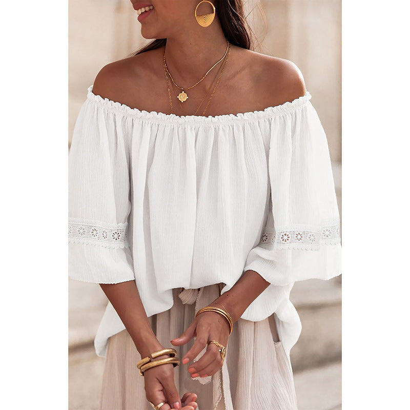 Damer Off-Shoulder Blus med Broderade Detaljer Mirla-Eva Jonsson