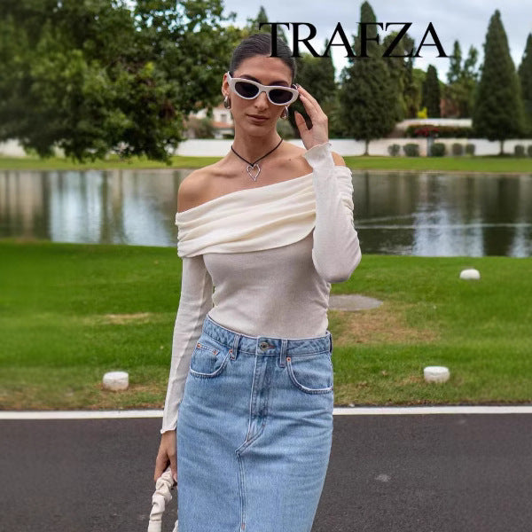Damer Off-Shoulder Blus med Rynkning Eva Jonsson-Eva Jonsson
