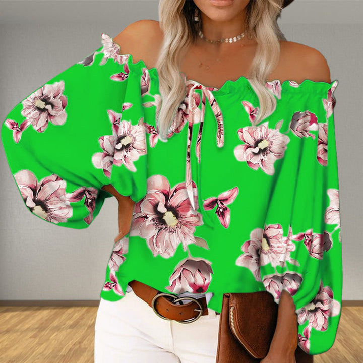 Damer Off-Shoulder-Blus med blommönster Mirla-Eva Jonsson