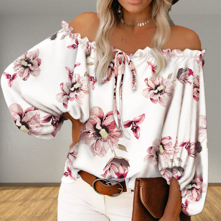 Damer Off-Shoulder-Blus med blommönster Mirla-Eva Jonsson