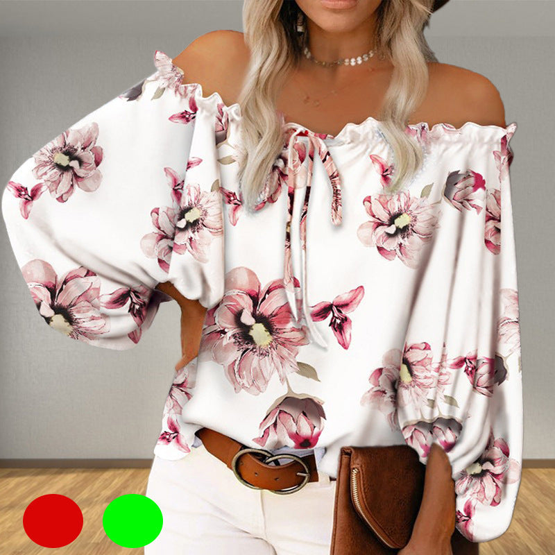 Damer Off-Shoulder-Blus med blommönster Mirla-Eva Jonsson