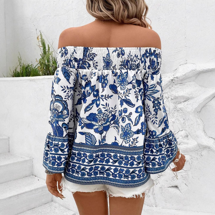 Damer Off-Shoulder Blus med blommönster och volangdetaljer Eva Jonsson-Eva Jonsson