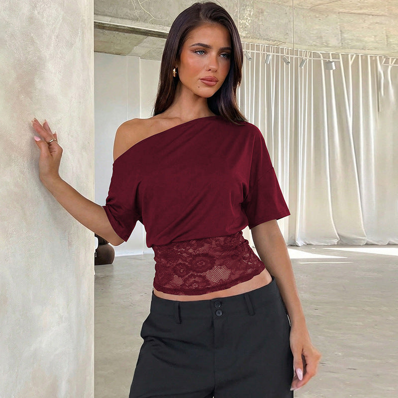 Damer Off-Shoulder Blus med spetskant Mirla-Eva Jonsson