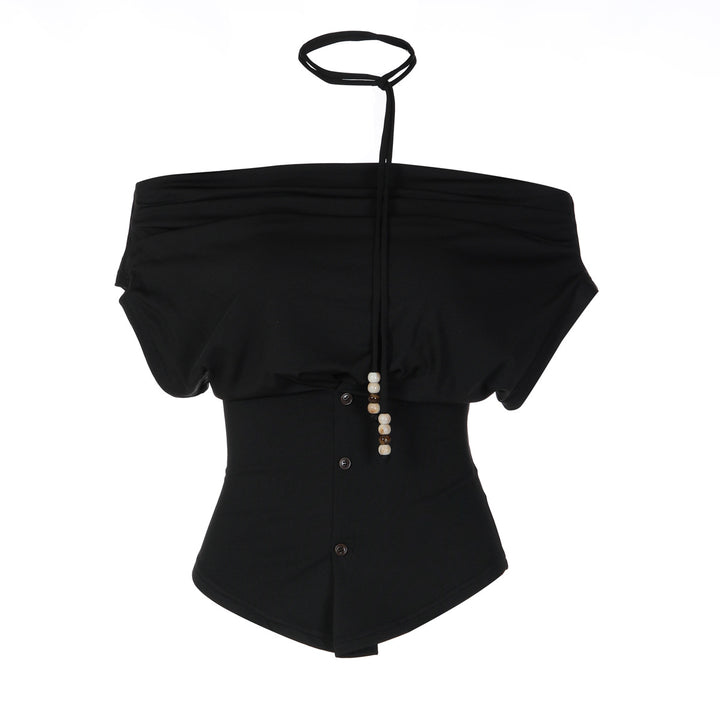 Damer Off-Shoulder Blusenshirt med dekorativ snörning Mirla-Eva Jonsson