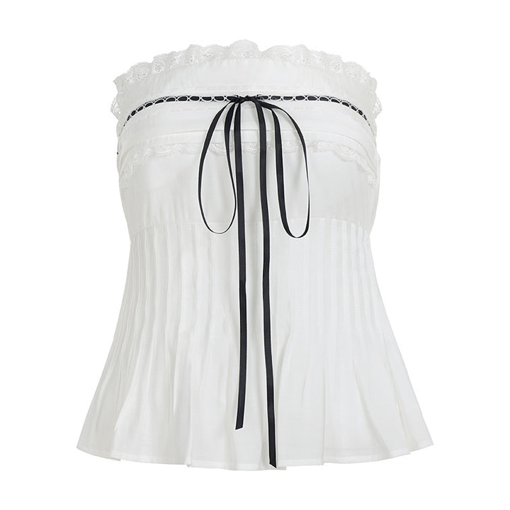 Damer Off-Shoulder Blusenshirt med volanger och snörning Mirla-Eva Jonsson
