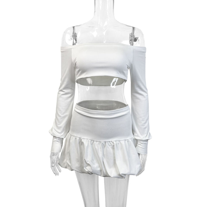 Damer Off-Shoulder Crop-Top och Faltenrock Set Mirla-Eva Jonsson