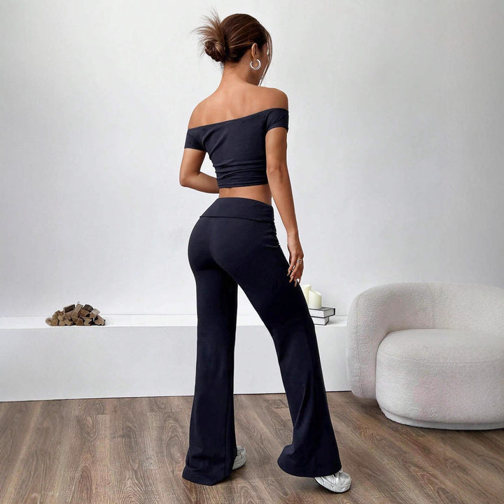 Damer Off-Shoulder Crop-Top och vida byxor set Mirla-Eva Jonsson