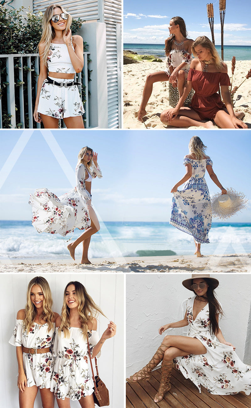 Damer Off-Shoulder Jumpsuit med blommönster Mirla-Eva Jonsson