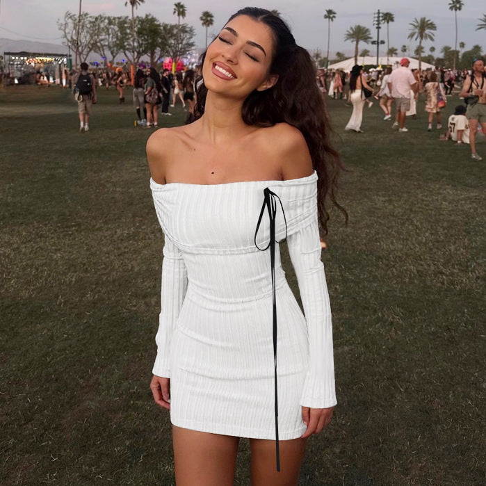 Damer Off-Shoulder Klänning med eleganta Remmar Eva Jonsson-Eva Jonsson