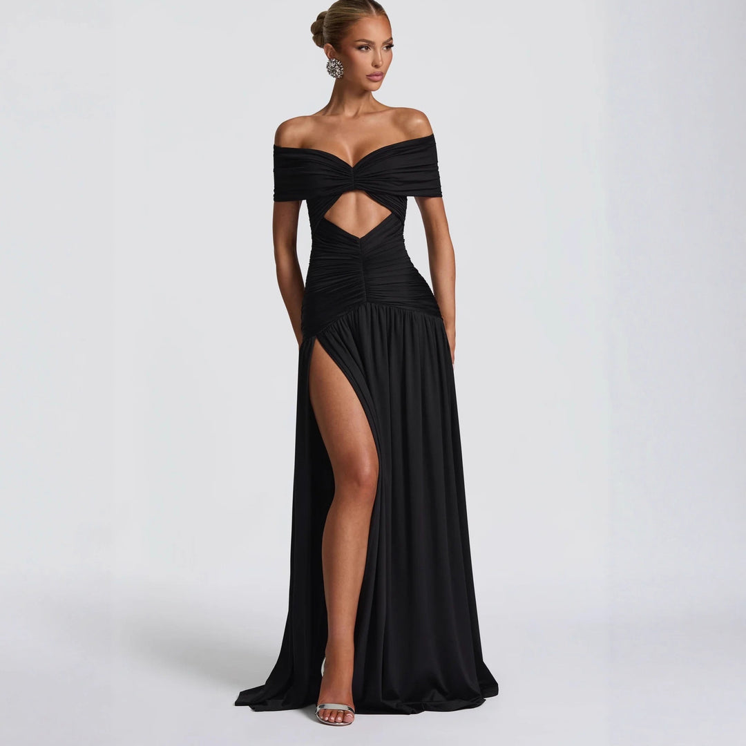 Damer Off-Shoulder Maxiklänning med Cut-Out och Fåll Mirla-Eva Jonsson
