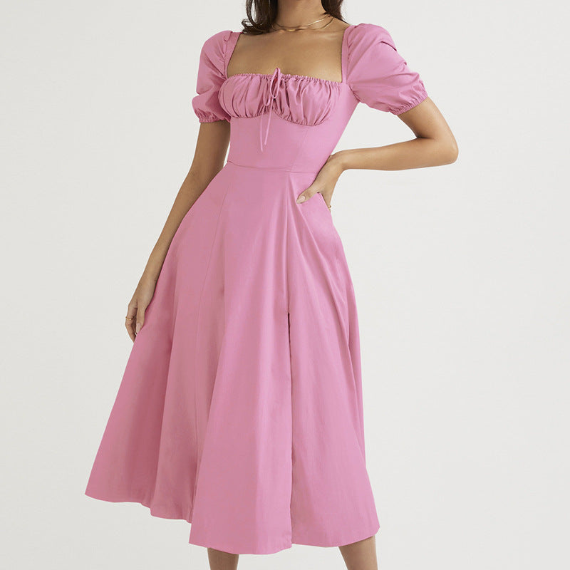 Damer Off-Shoulder Maxiklänning med Smickrande Slits och Elastisk Överdel Mirla-Eva Jonsson