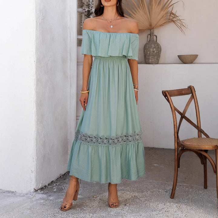 Damer Off-Shoulder Maxiklänning med Volangdetaljer Mirla-Eva Jonsson