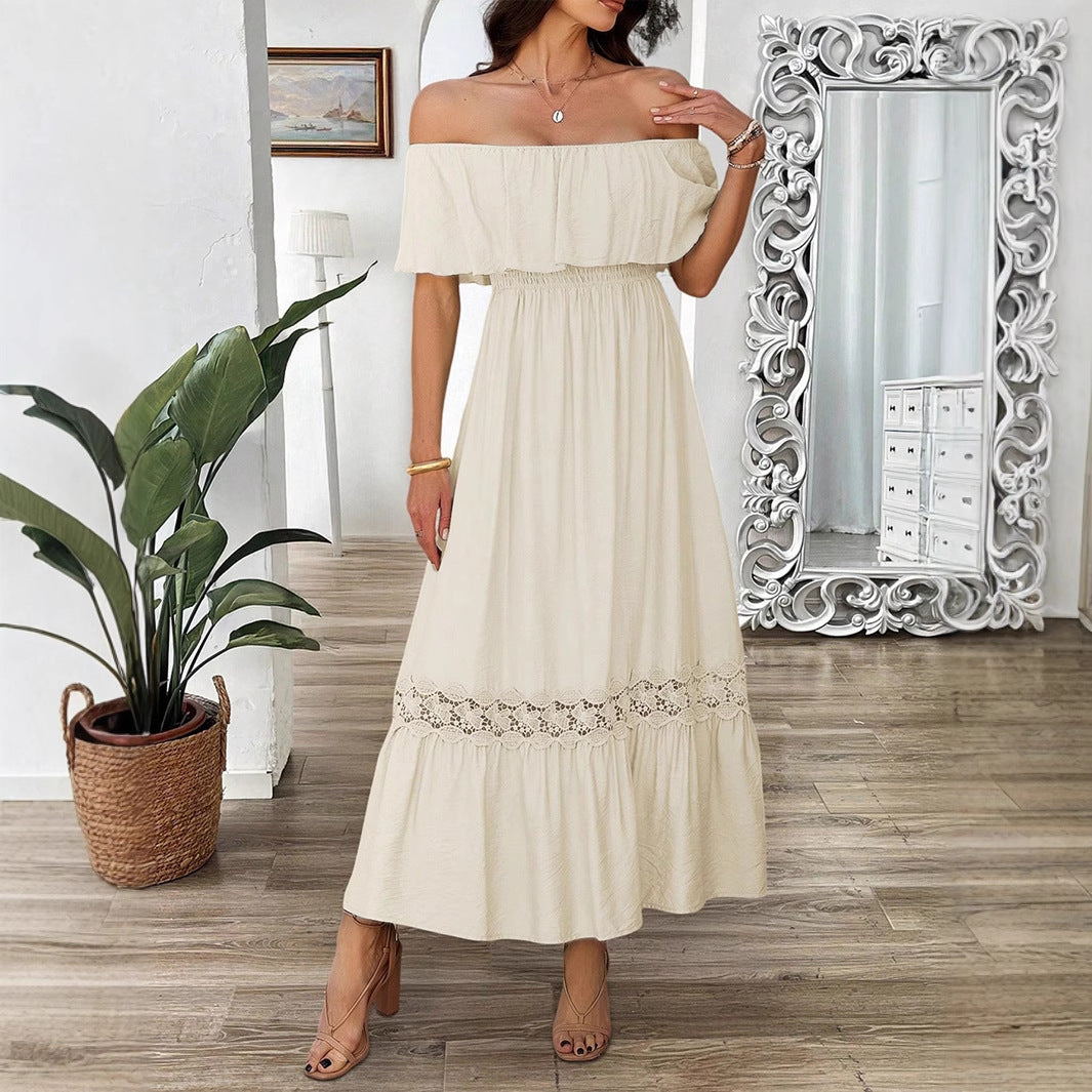 Damer Off-Shoulder Maxiklänning med Volangdetaljer Mirla-Eva Jonsson