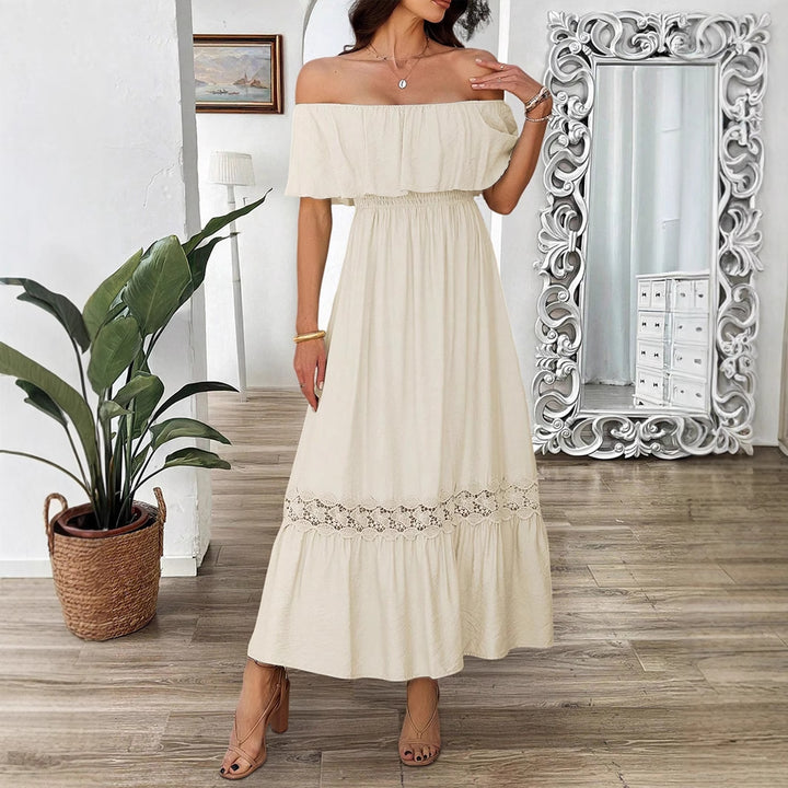 Damer Off-Shoulder Maxiklänning med Volangdetaljer Mirla-Eva Jonsson