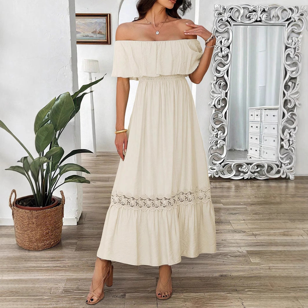Damer Off-Shoulder Maxiklänning med Volangdetaljer Mirla-Eva Jonsson