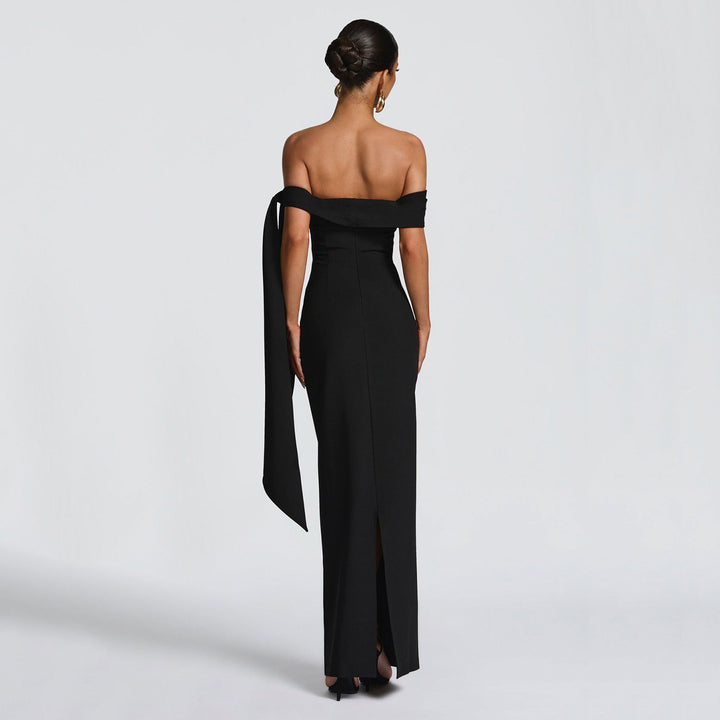 Damer Off-Shoulder Maxiklänning med elegant rosettdekor Mirla-Eva Jonsson