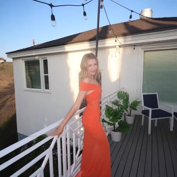 Damer Off-Shoulder Maxiklänning med raffinerade draperingar Mirla-Eva Jonsson