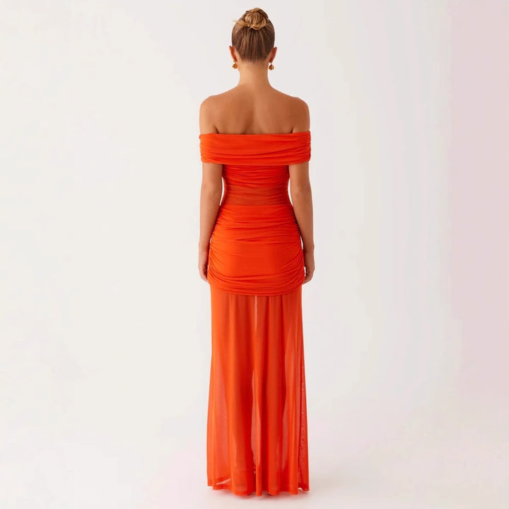 Damer Off-Shoulder Maxiklänning med raffinerade draperingar Mirla-Eva Jonsson