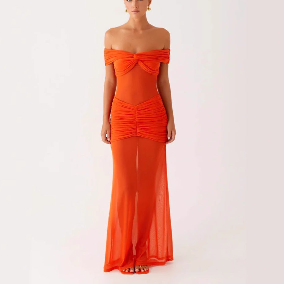 Damer Off-Shoulder Maxiklänning med raffinerade draperingar Mirla-Eva Jonsson