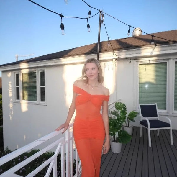Damer Off-Shoulder Maxiklänning med raffinerade draperingar Mirla-Eva Jonsson