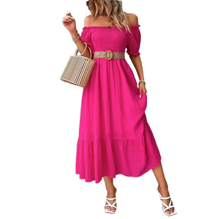 Damer Off-Shoulder Maxiklänning med voluminösa ärmar och flödande snitt Mirla-Eva Jonsson