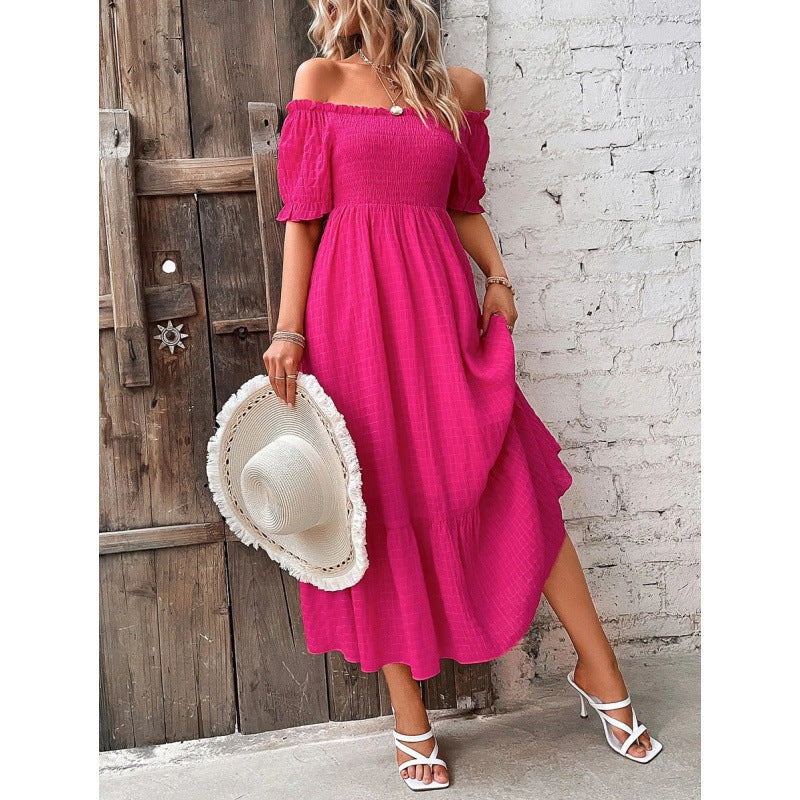 Damer Off-Shoulder Maxiklänning med voluminösa ärmar och flödande snitt Mirla-Eva Jonsson