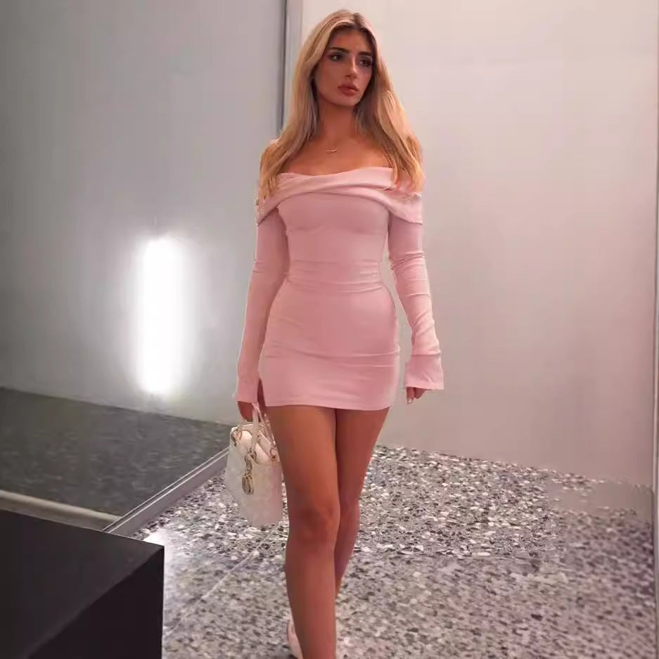 Damer Off-Shoulder Mini-Klänning med elegant rynkning Mirla-Eva Jonsson