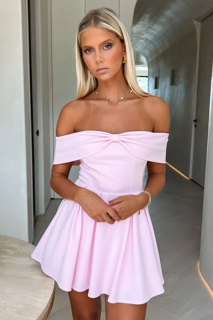 Damer Off-Shoulder Minikjol med strukturerad bustier och svängande kjol Mirla-Eva Jonsson