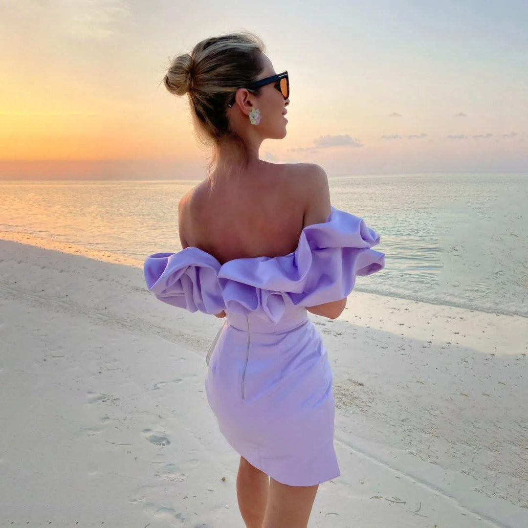 Damer Off-Shoulder Miniklänning med Voluminösa Volanger Mirla-Eva Jonsson