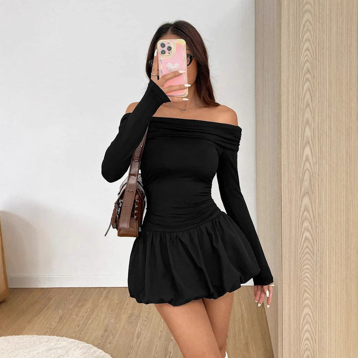 Damer Off-Shoulder Miniklänning med voluminös kjol Eva Jonsson-Eva Jonsson
