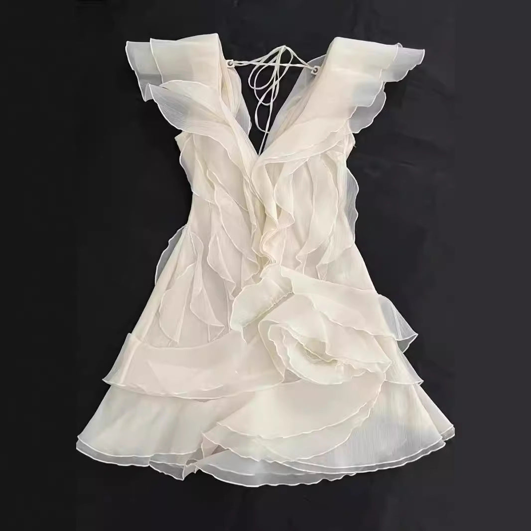 Damer Off-Shoulder Miniklänning med voluminösa volanger Mirla-Eva Jonsson