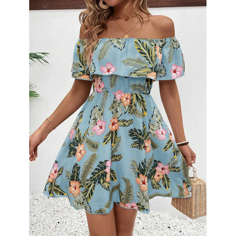 Damer Off-Shoulder Sommardress med blommönster Mirla-Eva Jonsson