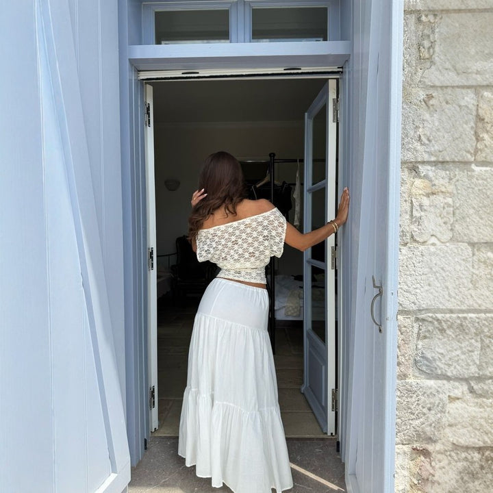 Damer Off-Shoulder Spetsoberdel med blommigt mönster Mirla-Eva Jonsson